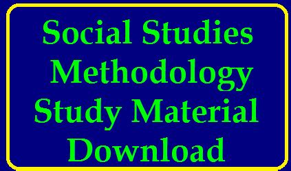 Social Studies Methodology Study Material Download - TS TET Online ...