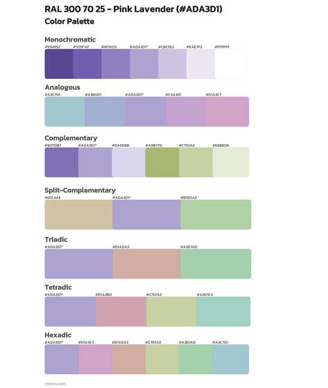 RAL 300 70 25 - Pink Lavender color palettes - colorxs.com
