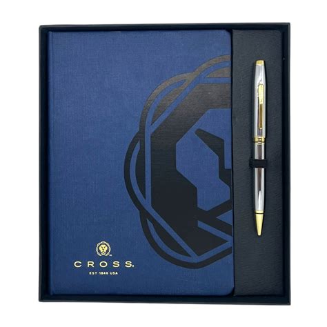 Cross Coventry Chrome GT Ballpoint Pen + Executive Journal Blue Gift S