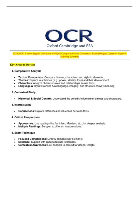 2024_OCR: A Level English Literature H472/02 Comparative and Contextual ...