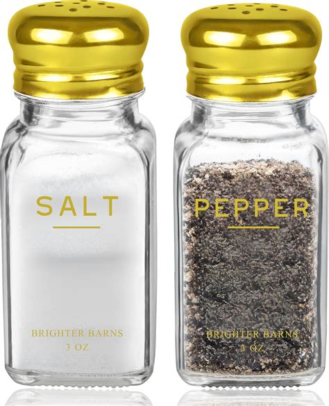 Amazon.com: Gold Salt and Pepper Shakers Set by Brighter Barns - Gold ...