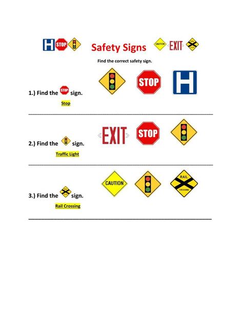 Safety Signs Worksheet 的图像结果