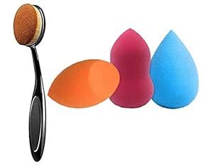 AHAAN COLLECTION 3+1 Pcs Makeup Sponge Set with Foundation Brush ...