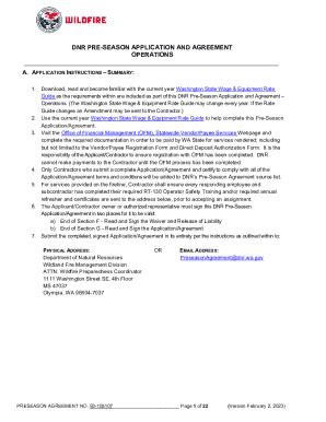 Fillable Online DNR PRE-SEASON APPLICATION AND ... - WA - DNR Fax Email ...
