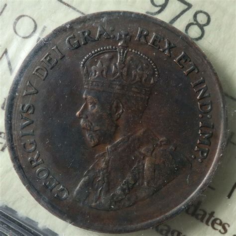 1 cent 1925 Canada ICCS VF-30 one small penny copper King George V c ...