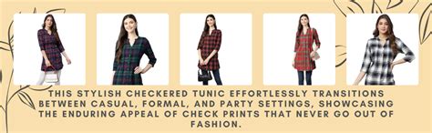 Buy One femme Women's Plaid Check Print Tunic (OFTNT012_Black 05_X ...