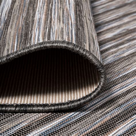 JONATHAN Y TUSCAN SUN Finn Pinstripe 6 X 6 (ft) Dark Gray/Blue Round ...