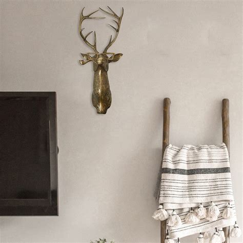 Frankie Stag Head Statues for Wall Decor, Hanging Wall Art Realistic ...
