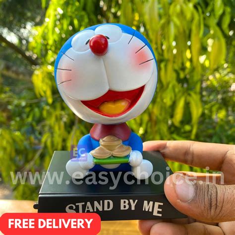Premium High Detailed Smiling Doraemon with Dorayaki Cakes Bobblehead ...
