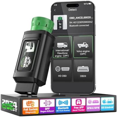 ANCEL HD120 Bluetooth Heavy Duty Truck Scanner, DPF Regeneration ...