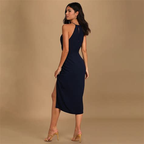 Dreamy Date Night Navy Blue Sleeveless Midi Dress – Beyond Pink
