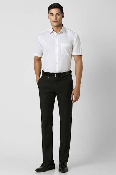 Buy Men Black Check Slim Fit Trousers Online - 39686332 | Van Heusen