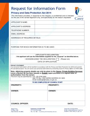 Fillable Online casey vic gov Request for Information Form ...