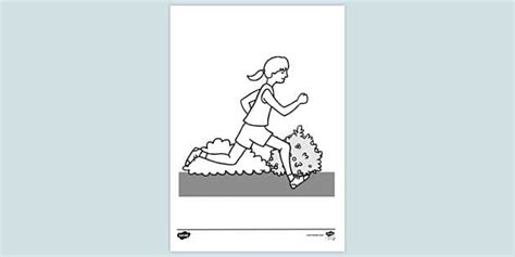 Running Girl Colouring Sheet - Primary Resources