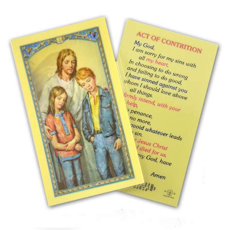 Act Of Contrition - Laminated Prayer Holy Card | St. Patrick's Guild