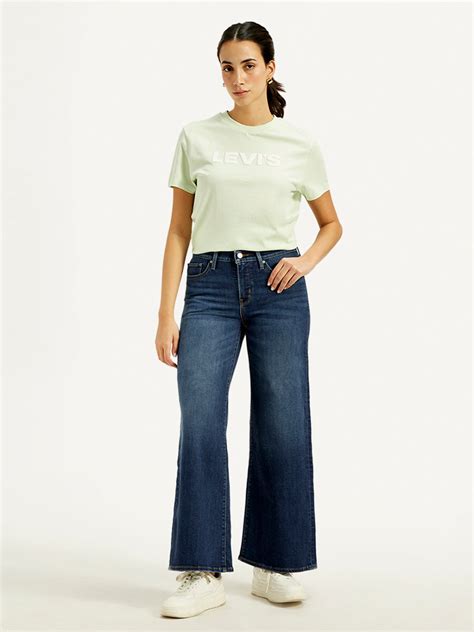 Women's 318 Navy Blue Flared Fit Mid Rise Jeans – Levis India Store