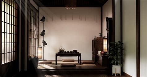 Chabudai japan traditional low table and decoration on minimal japandi ...