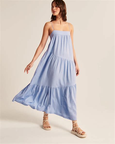 Abercrombie + Asymmetrical Tiered Maxi Dress