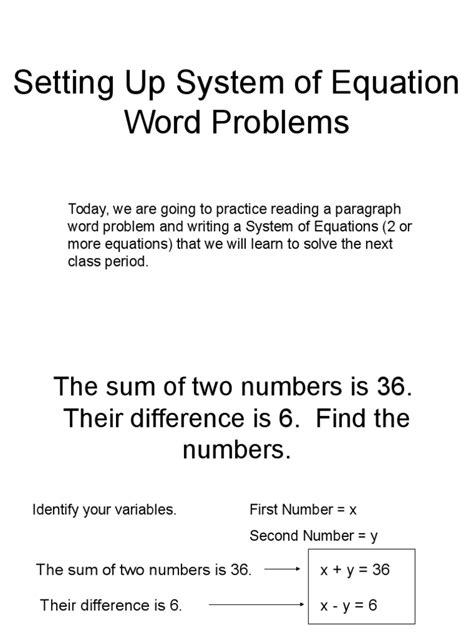 Image result for System of Equation Word Problem Tutorial