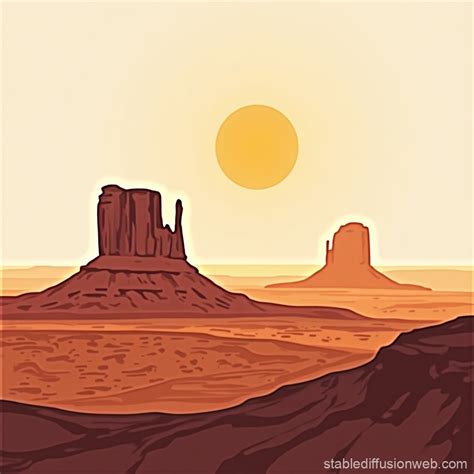 Monument Valley Outline | Stable Diffusion Online