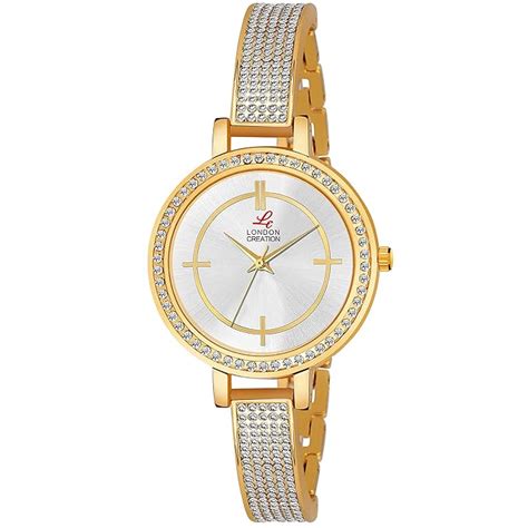 Buy LONDON CREATION Silver Dial Gold Chain Watch Analog Display Watch ...