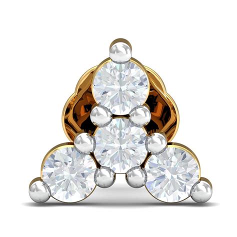 Buy Kuberbox 18K Gold and Diamond Ishita Nose Pin Stud/c-wire Online in ...