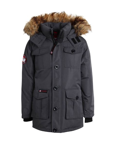 CANADA WEATHER GEAR Boys' Winter Jacket - Heavyweight Teflon Canvas ...