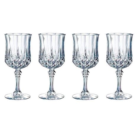 Buy VENTUOS Long Champ Diamax Wine Glasses (Set of 4), 250Ml, Clear ...