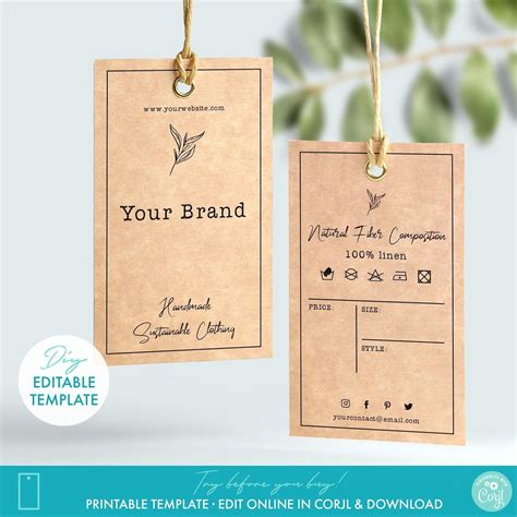 Printable Hang Tags Templates