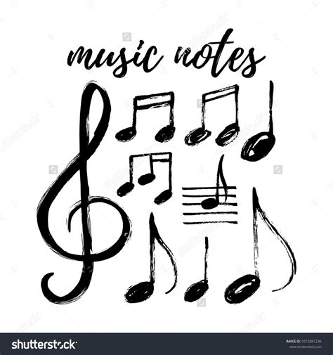 Vector Set Hand Drawn Music Notes Stock Vector (Royalty Free ...