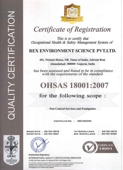 Certificates-Pest Control Services in Ahmedabad