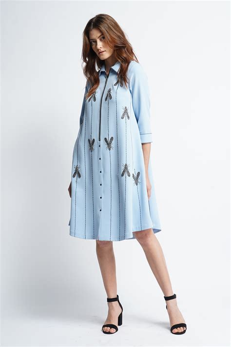 Dragonfly In Line Side Triangle Dress – Shahin Mannan