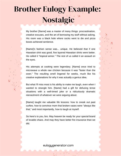 A Guide on Writing a Eulogy for Your Brother