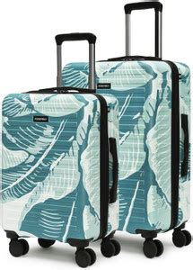 Assembly Printed Cabin Suitcase & Medium Check-in Trolley - Tropical ...