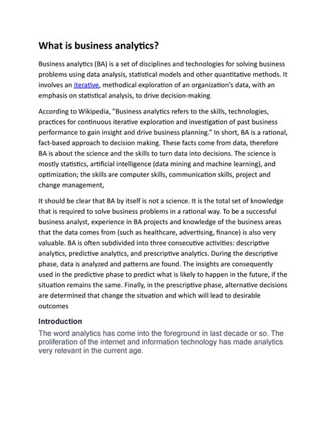 Business analytics - What is business analytics? Business analytics (BA ...