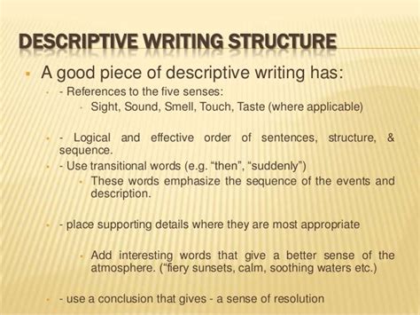 Descriptive Writing Structure 的图像结果