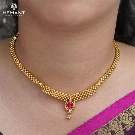 Traditional Maharashtrian Kolhapuri Micro Gold Plated Thushi Panadi Pa ...