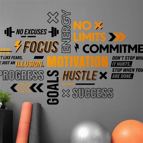 Motivation Gym Wall Decal Motivational Wall Decal Gym - Etsy India