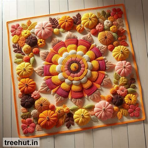 Thanksgiving Crochet Square Rug Ideas and ways to make them