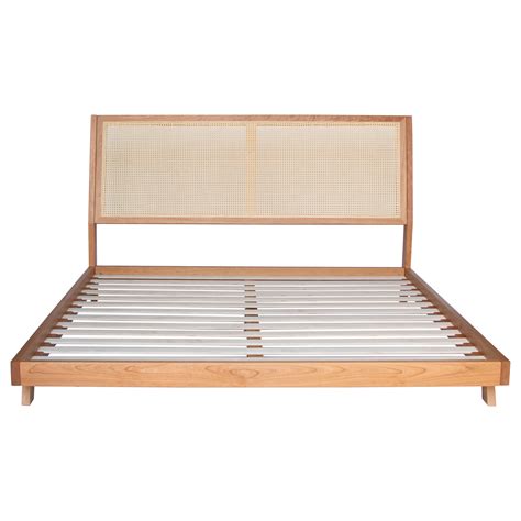 Cloud Bed, Solid Walnut Wood Bed Frame with Upholstered Headboard For ...
