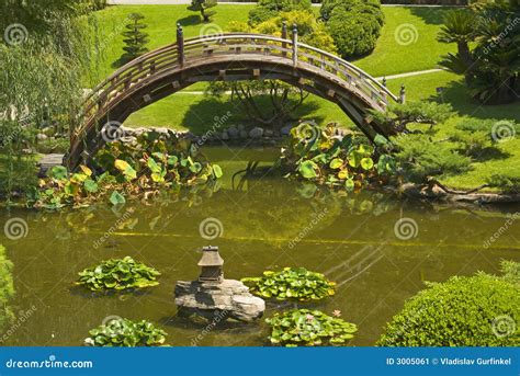 Bridge in Japanese garden stock image. Image of texture - 3005061