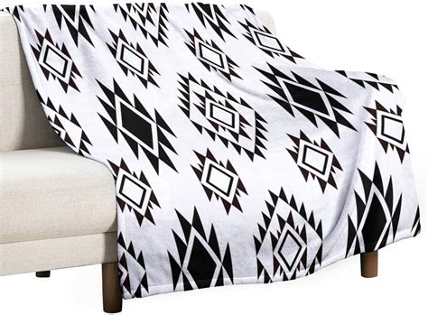 Amazon.com: JanJCurt Boho Throw Blanket, Black and White Native ...