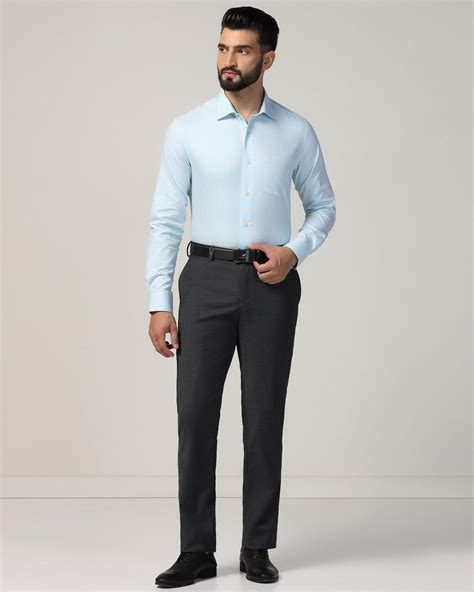 Buy Formal Aqua Textured Shirt from Qued Collection