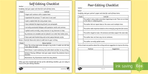 Self-Editing Checklist | 4th Grade Resource | Twinkl USA