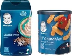 GERBER Cereal & Lil Crunchies Combo (Pack of 2) - Multigrain Cereal ...