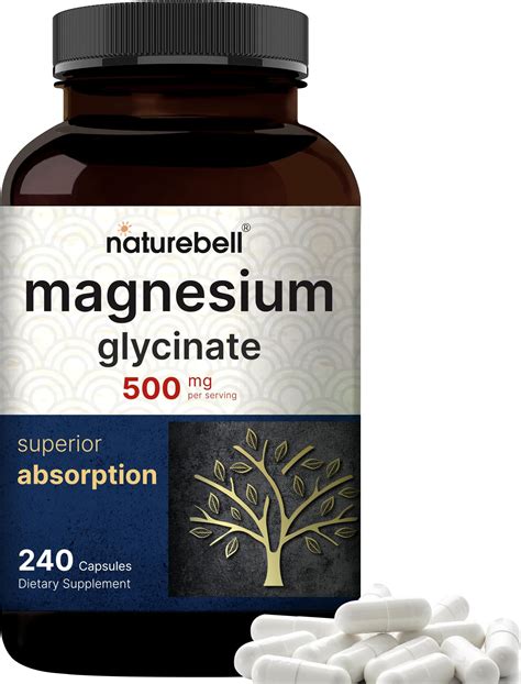 Amazon.com: Magnesium Glycinate 400 mg - 200 Tablets - High Absorption, Non Buffered ...