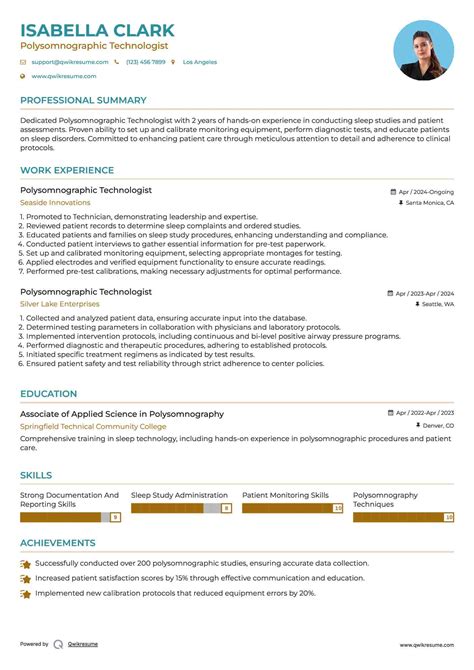10+ Polysomnographic Technologist Resume Samples & Templates for 2025