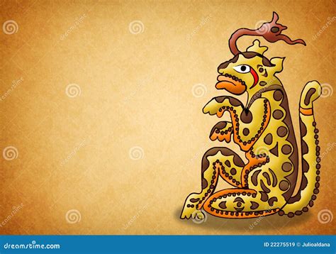 Mayan Jaguar Deity - Balam - Prophecy Stock Illustration - Illustration ...