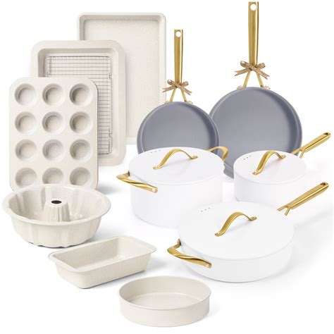 Ceramic Pots and Pans Set - Nonstick Kitchen Cookware + Bakeware Set ...
