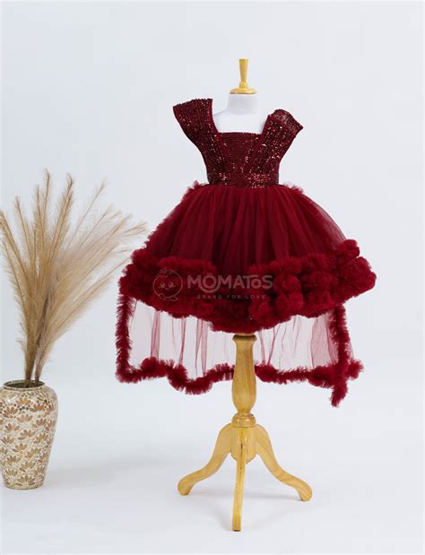 Fabulous Maroon Party Wear Frock for Girls – Momatos